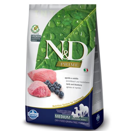 FARMINA N&D PRIME - LAMB & BLUEBERRY ADULT MEDIUM & MAXI - 12kg 1