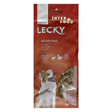 Schweizer - Lecky Mini Soft Snack - Bocconcini per cani con struzzo - 130gr