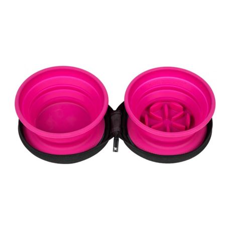 KIWI WALKER - Travel double Bowl - Pink - ML - a.i.