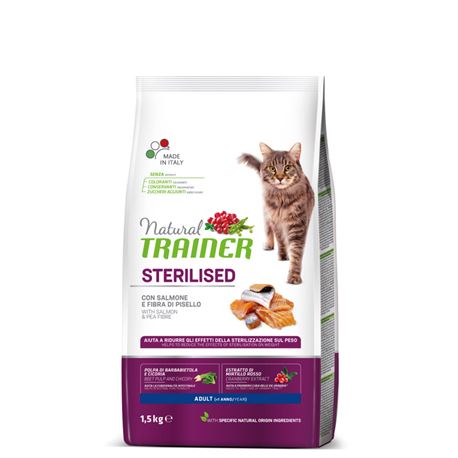 Natural TRAINER Sterilised Adult con Salmone - 1,5kg 1