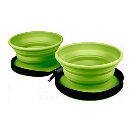 KIWI WALKER - Travel double Bowl - Green - ML