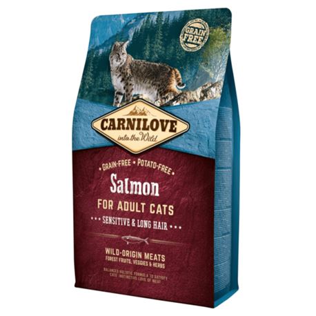 Carnilove - Salmon - Sensitive Digestion, Long-Haired Cats - 2kg