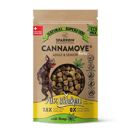 SPARROW Pet CannaMove Forte Adult & Senior - Snack di pollo con CBD - 200g