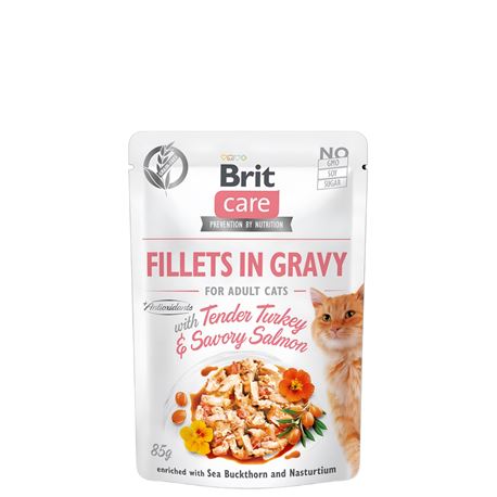 Brit Care Cat Pouch Tender Turkey & Savory Salmon - Gravy - 85g 1