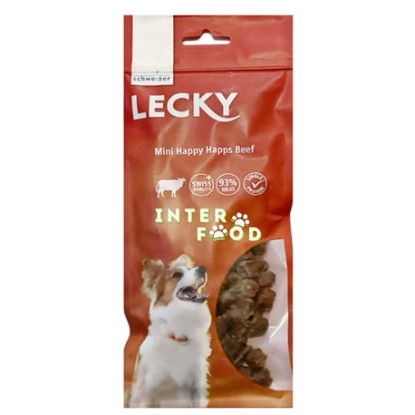 Schweizer - Lecky Mini Happy Happs - Bocconcini per cani con manzo - 120gr