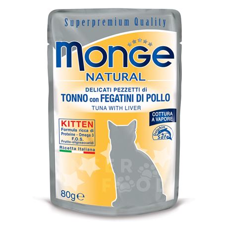 Monge Natural - Tonno con Fegatini di Pollo - Gattini - 80g