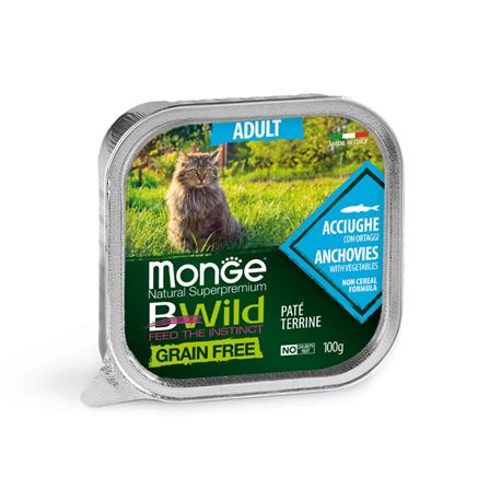 Monge Natural Superpremium Bwild Grain Free Adult - Acciughe con Ortaggi - 100g 1