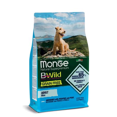 Monge B-Wild GF All Breed Adult Mini Acciughe con Patate e piselli - 2,5kg 1