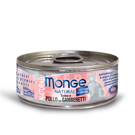 Monge Jelly - Pezzetti di tonno del pacifico con squisiti gamberetti in gelatina - 24 x 80g 1