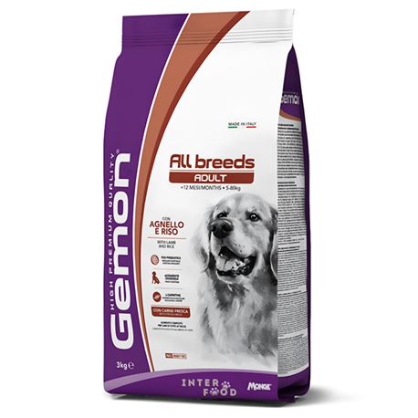 Gemon Medium Adult con Agnello e Riso - alimento per cani - 15kg