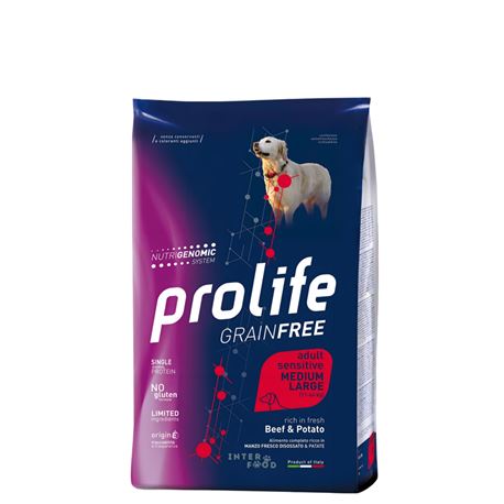 PROLIFE Grain Free Adult Sensitive Beef & Potato - Medium/Large - 2,5kg