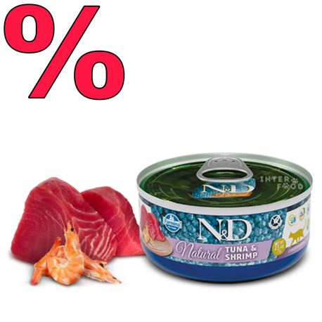 FARMINA N&D NATURAL - TUNA & SHRIMP - 24x70gr