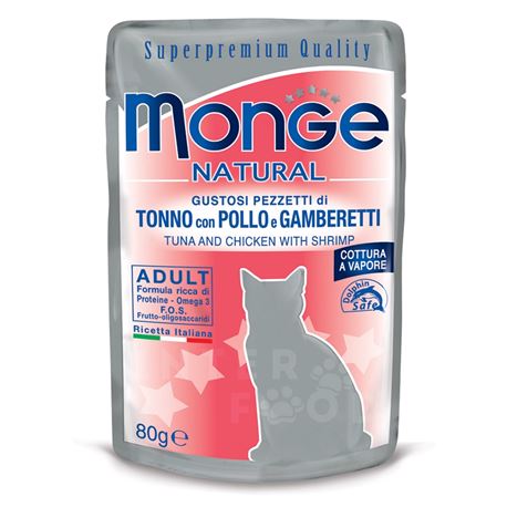 Monge Natural - Tonno con Pollo e Gamberetti - 80g