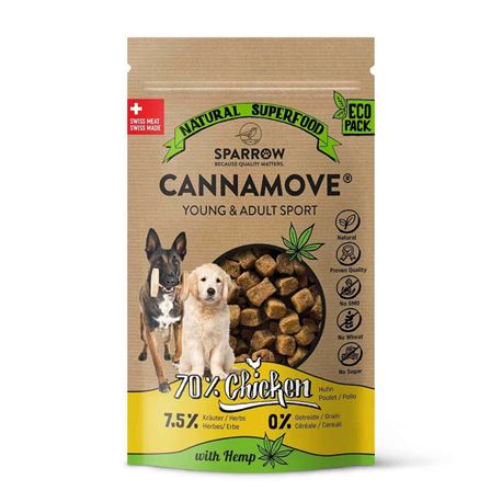 SPARROW Pet CannaMove Young & Adult Sport - Snack di pollo con CBD - 200g 1