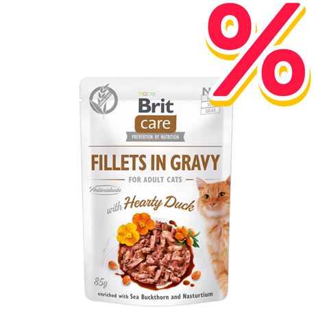 Brit Care Cat Pouch Hearty Duck - Gravy - 24x85g