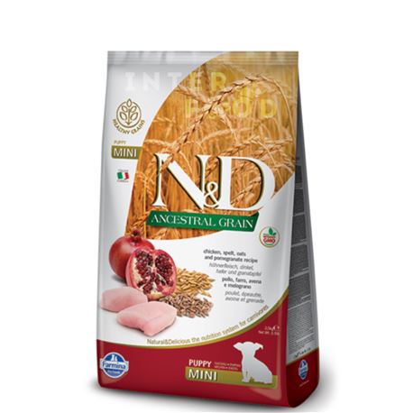 FARMINA N&D Ancestral Grain - CHICKEN & POMEGRANATE PUPPY  Mini - 2.5kg