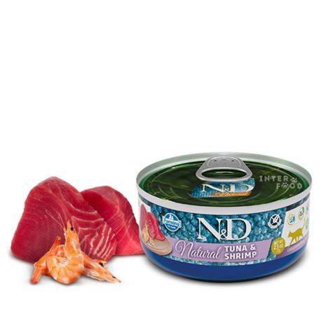 FARMINA N&D NATURAL - TUNA & SHRIMP - 70gr