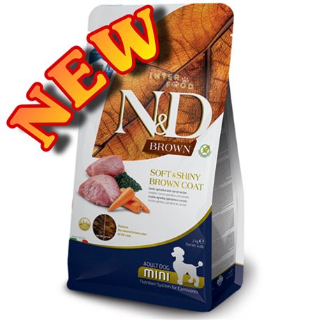 FARMINA N&D BROWN - LAMB, SPIRULINA AND CARROT - ADULT MINI - 2kg