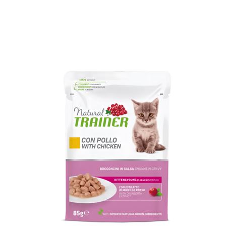 Natural TRAINER Kitten&Young Pollo - Bocconcini in salsa - 85g