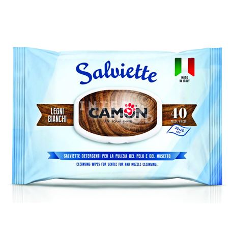 Salviette detergenti per cani alla fragranza Legni bianchi 1