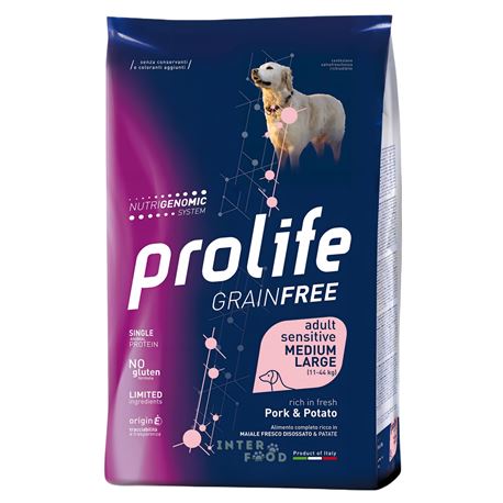 PROLIFE Grain Free Adult Sensitive Pork & Potato - Medium/Large - 10kg