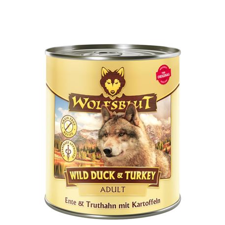 WOLFSBLUT Wild Duck & Turkey - Ente & Truthahn - Adult - 6 x 800g