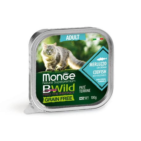 Monge Natural Superpremium Bwild Grain Free Adult - Merluzzo con Ortaggi - 100g