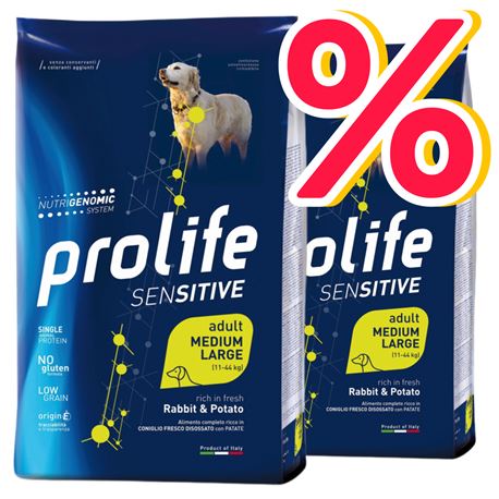 PROLIFE Sensitive Adult Rabbit & Potato - Medium/Large - 2x10kg