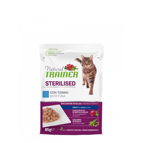 Natural TRAINER Sterilised Adult con tonno - Bocconcini in salsa - 85g