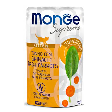 Monge Supreme - Tonno con Spinacci e Baby Carrots - Kitten - 80g