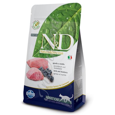 FARMINA N&D GRAIN FREE FELINE -  LAMB & BLUEBERRY ADULT - 10kg