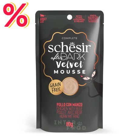 Schesir After Dark gatto - Filetti di Pollo con manzo - in mousse - 12 x 80g 1