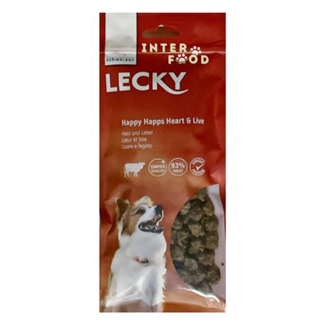 Schweizer - Lecky Happy Happs - Bocconcini per cani con cuore e fegato - 120gr