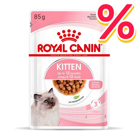 ROYAL CANIN Kitten Gravy - Alimento umido per gatti - 4 x (12 x 85g)