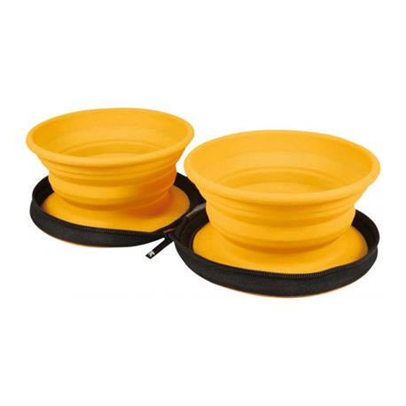 KIWI WALKER - Travel double Bowl - Yellow - ML 1