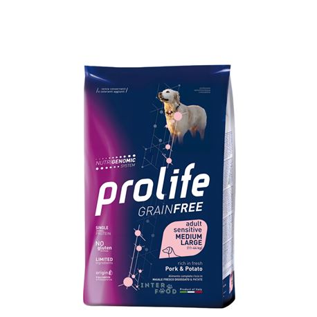 PROLIFE Grain Free Adult Sensitive Pork & Potato - Medium/Large - 2,5kg 1