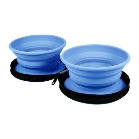 KIWI WALKER - Travel double Bowl - Blue - ML