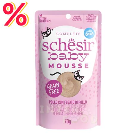 Schesir Baby gatto - Pollo in mousse - 12 x 70g