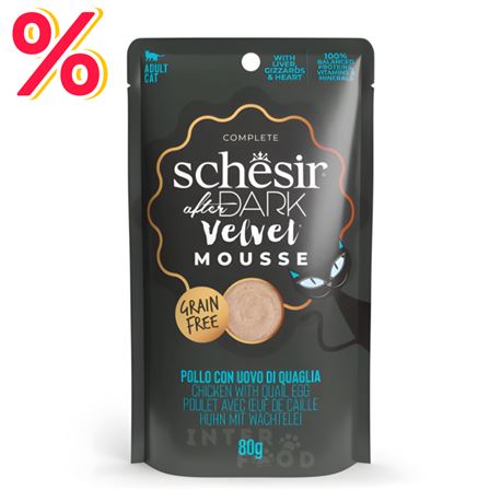 Schesir After Dark gatto - Pollo con uovo di quaglia - in pat - 12 x 80g