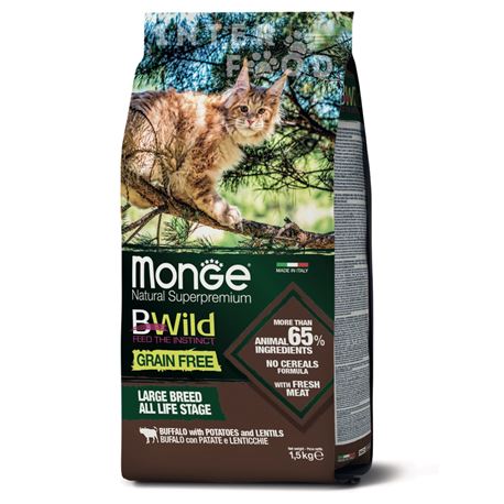 Monge BWild Grain Free Adult Large Breed Bufalo - 1,5kg