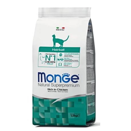 Monge Natural Superpremium Hairball - Pollo - 1,5kg