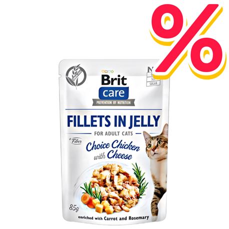 Brit Care Cat Pouch Choice Chicken with Cheese in Jelly - 24x85g