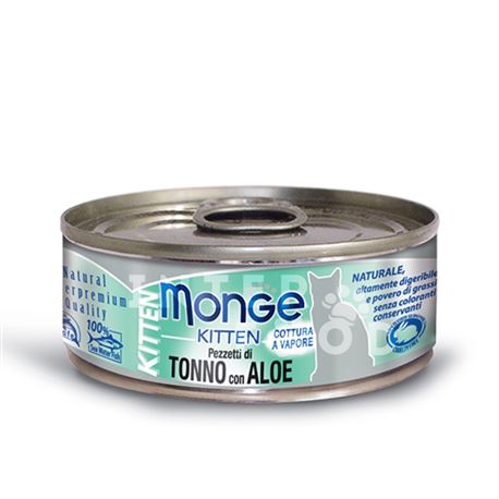 Monge Jelly - Pezzetti di tonno Bonito con Aloe in gelatina - Kitten - 80g