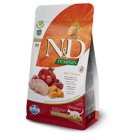 FARMINA N&D PUMPKIN FELINE - QUAIL AND POMEGRANATE NEUTERED - 1,5kg 1