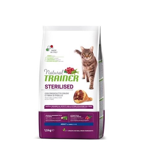 Natural TRAINER Sterilised Adult con Prosciutto Crudo - 1,5kg