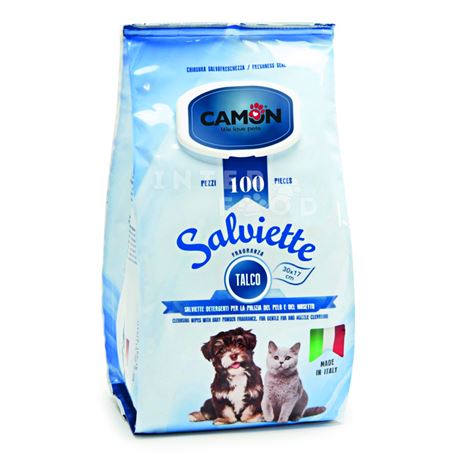 Salviette detergenti e igienizzanti per cani, fragranza Talco - confezione Maxi 1