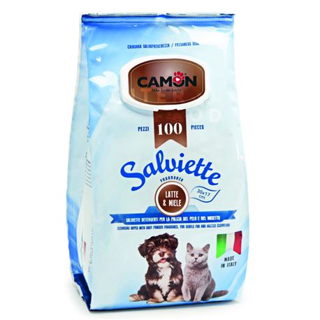 Salviette detergenti per cani alla fragranza Latte & Miele - confezione Maxi 1