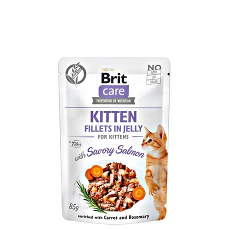 Brit Care Cat Pouch Kitten Savory Salmon - Jelly - 85g 1