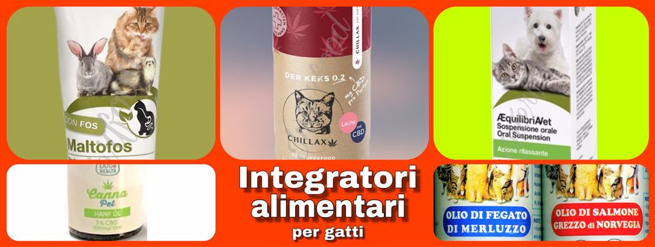 INTEGRATORI-ALIMENTI COMPLEMENTARI per gatti